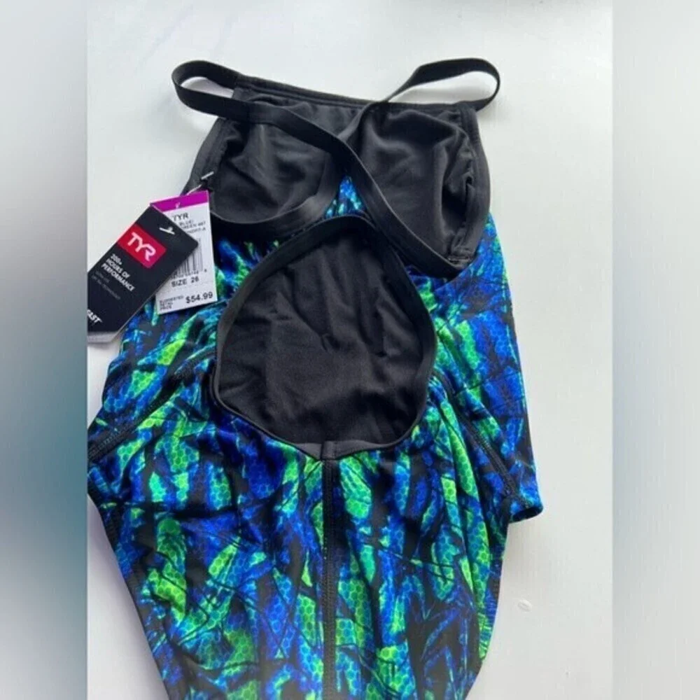 TYR SAGANO Girls DIAMONDFIT blue/green 487 size 26